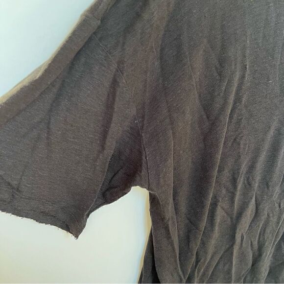 IRO 100% Linen Sturdy Tee Short Sleeve Oversized Cut Out Slouchy Top Black XS - Picture 8 of 13